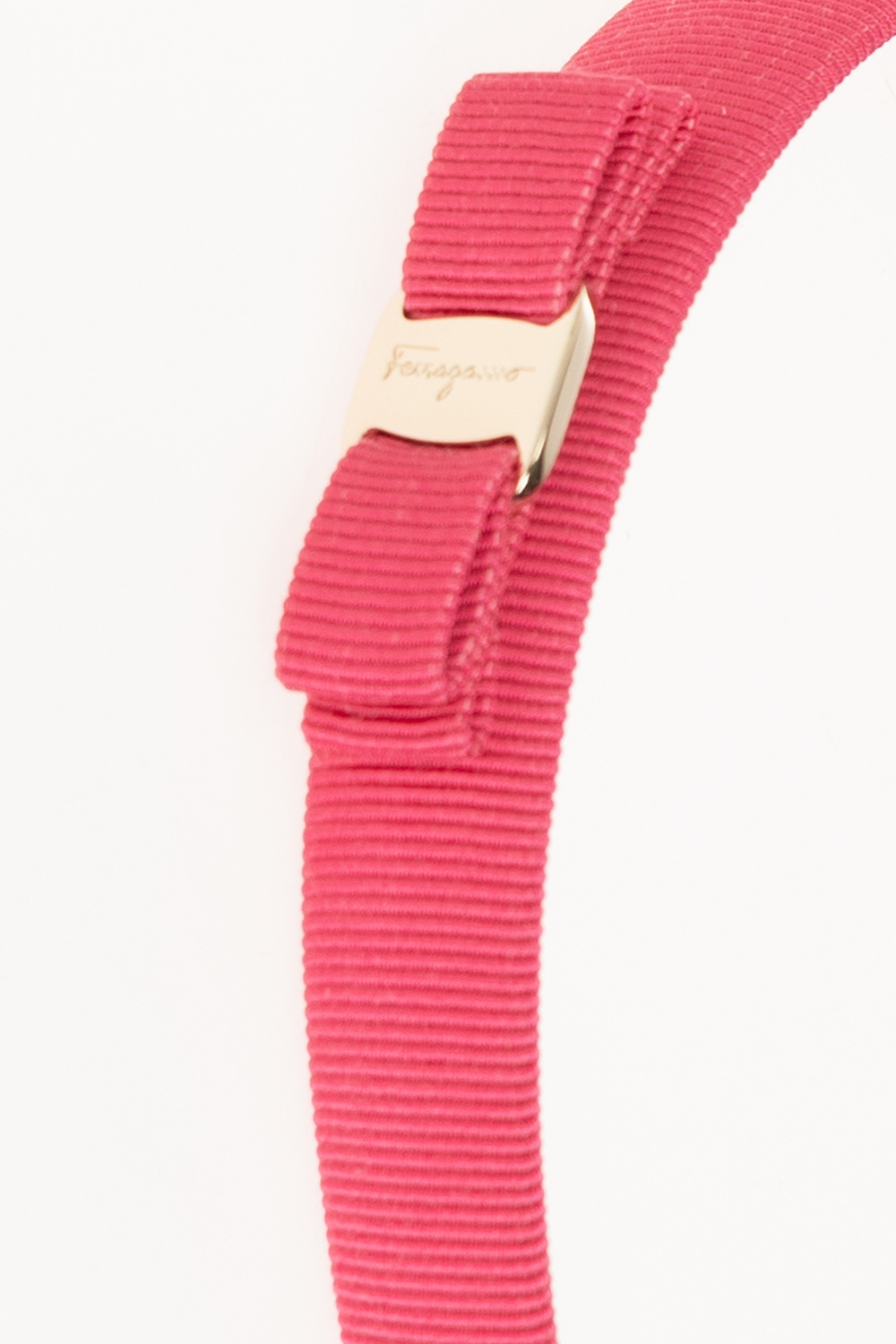 Ferragamo カチューシャ Fandango Pink 340086-759760 Pink Headband with bow FERRAGAMO - Green suede sandals